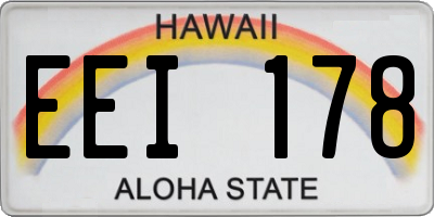 HI license plate EEI178