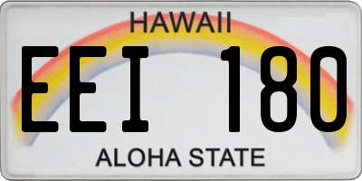 HI license plate EEI180