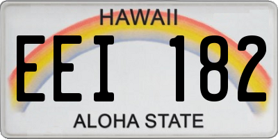HI license plate EEI182