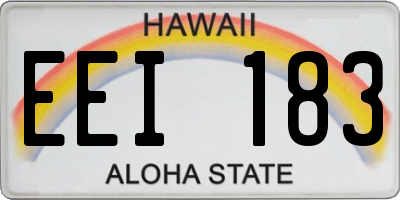HI license plate EEI183