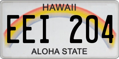 HI license plate EEI204