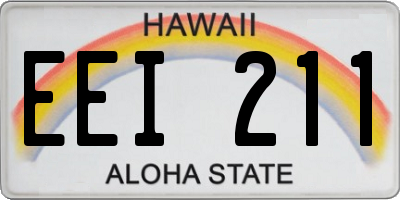HI license plate EEI211