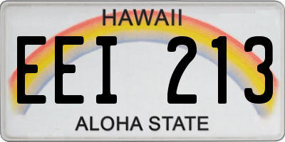 HI license plate EEI213