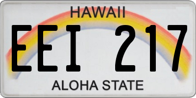 HI license plate EEI217