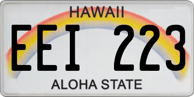 HI license plate EEI223