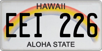 HI license plate EEI226