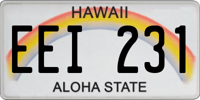 HI license plate EEI231