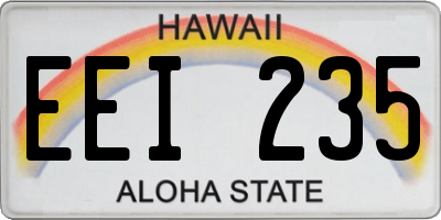 HI license plate EEI235