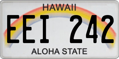 HI license plate EEI242