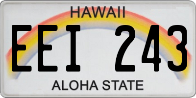 HI license plate EEI243