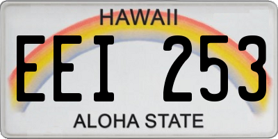 HI license plate EEI253