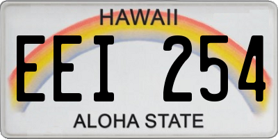 HI license plate EEI254
