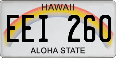 HI license plate EEI260