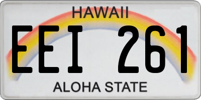 HI license plate EEI261