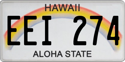 HI license plate EEI274