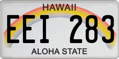 HI license plate EEI283