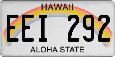HI license plate EEI292