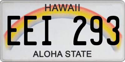 HI license plate EEI293