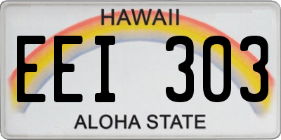 HI license plate EEI303