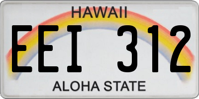 HI license plate EEI312