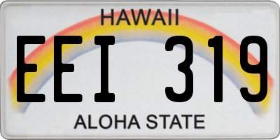 HI license plate EEI319