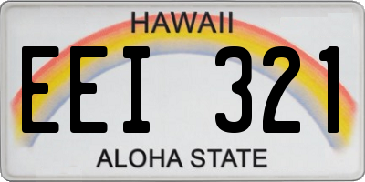 HI license plate EEI321