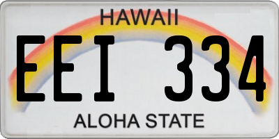 HI license plate EEI334
