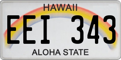 HI license plate EEI343