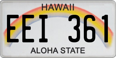 HI license plate EEI361