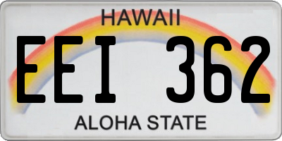 HI license plate EEI362