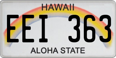 HI license plate EEI363