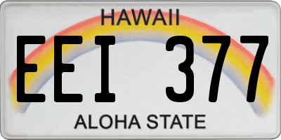 HI license plate EEI377