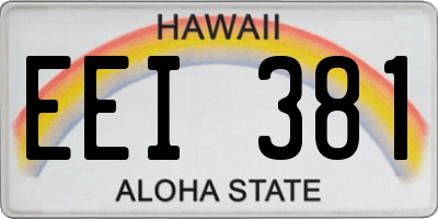 HI license plate EEI381