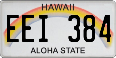 HI license plate EEI384