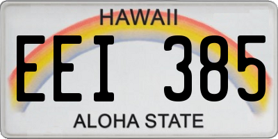 HI license plate EEI385