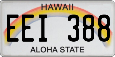 HI license plate EEI388