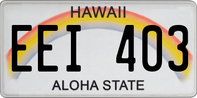 HI license plate EEI403