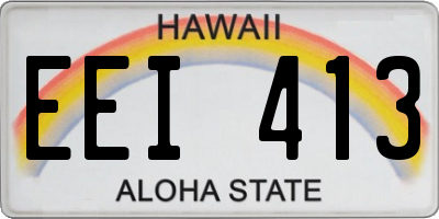 HI license plate EEI413