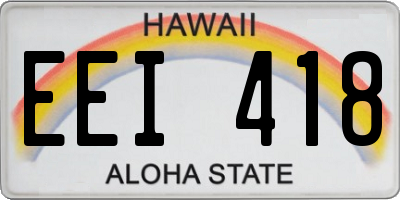 HI license plate EEI418