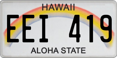 HI license plate EEI419