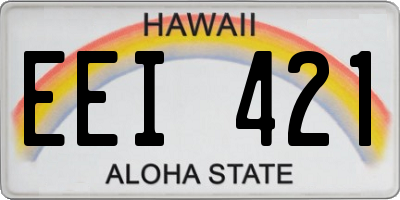 HI license plate EEI421