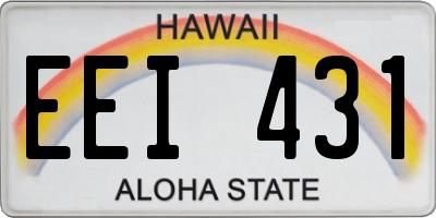 HI license plate EEI431