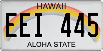 HI license plate EEI445