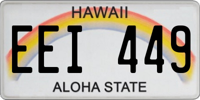 HI license plate EEI449