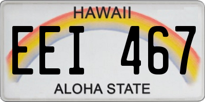 HI license plate EEI467