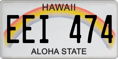 HI license plate EEI474