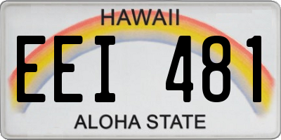 HI license plate EEI481