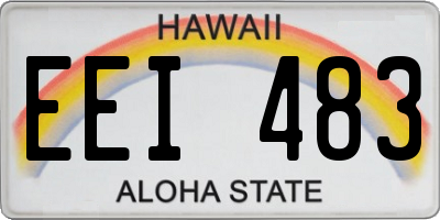 HI license plate EEI483