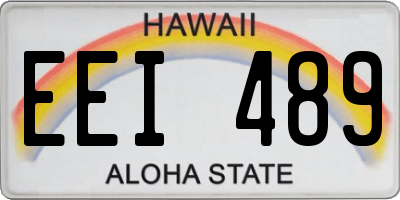HI license plate EEI489