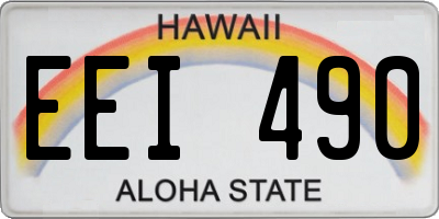 HI license plate EEI490